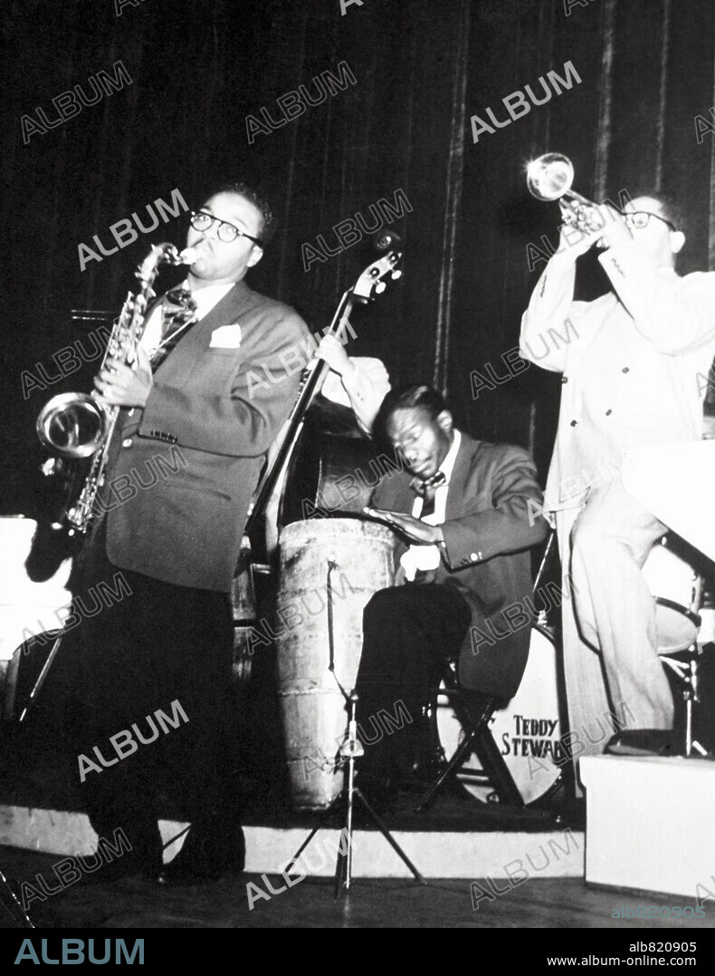 James Moody, Chano Pozo, Dizzy Gillespie. Cornell Unversity Ithaca, New York. 1948.