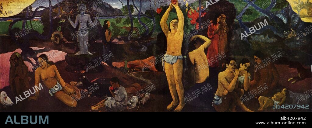 'Where Do We Come From - What Are We? - Where Are We Going?', 1897 located at Museum of Fine Arts, Boston, Massachusetts, USA. 1936. From Paul Gauguin's Intimate Journals. [Crown Publishers, New York, 1936].