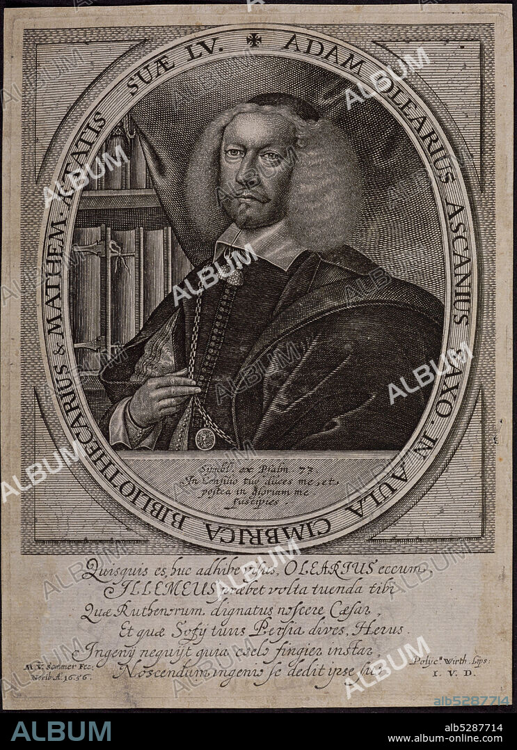 MATHIAS VAN SOMER (SOMMER). Portrait of Adam Olearius (1603-1671).