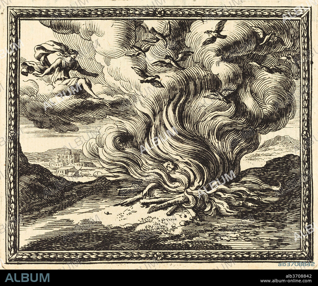 JEAN LEPAUTRE. Funeral Pyre of Memnon. Dated: published 1676. Dimensions: plate: 7.5 x 8.9 cm (2 15/16 x 3 1/2 in.). Medium: etching and engraving on laid paper.