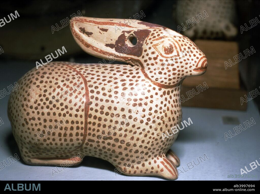 Greek vase in the form of a Hare, Corinthian period, circa early 6th century.