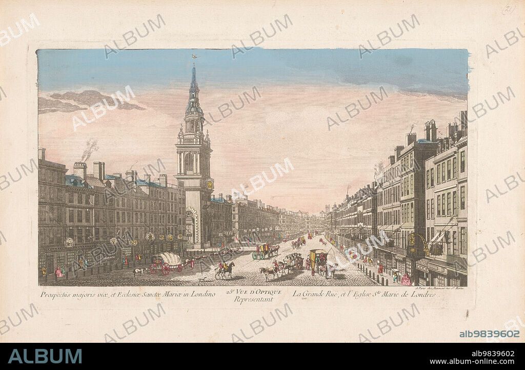 ANON. View of the Church Saint Mary-le-Bow on Cheapside in London, 1745-1775.