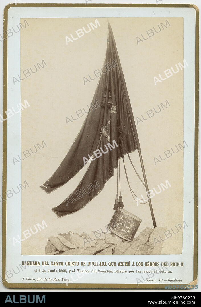 1900. Bandera del Santo Cristo de Igualada, que animó a los héroes del Bruch, y el tambor de Somatén, celebre por la victoria.