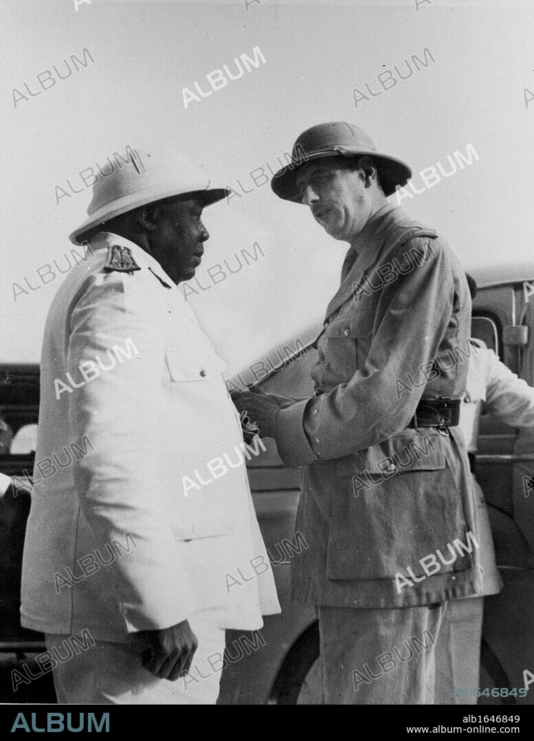 World War II: Charles de Gaulle, chief of the Free French, is welcomed to Chad by Governor-General Eboue of Free French Africa. Eboue, a native of French Guinea, was the first Negro colonial governor in Africa.
