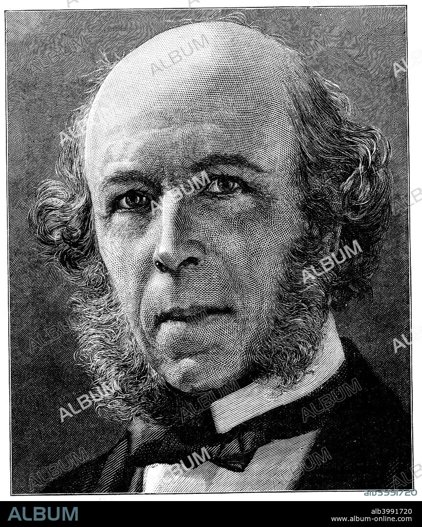 Herbert Spencer, English philosopher and sociologist, 1897. Born in Derby,  Spencer (1820-1903) put forward the idea and coined the term survival of the fittest and was an advocate of social Darwinism.