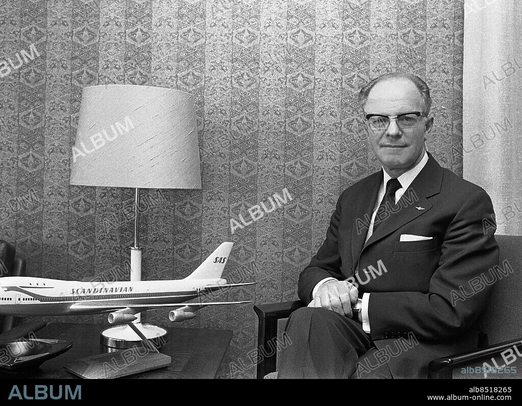STOCKHOLM 1973-11-02. Knut Hagrup, norsk vd för SAS. Foto: Olle Lindeborg TT Historical / Kod 1902.
