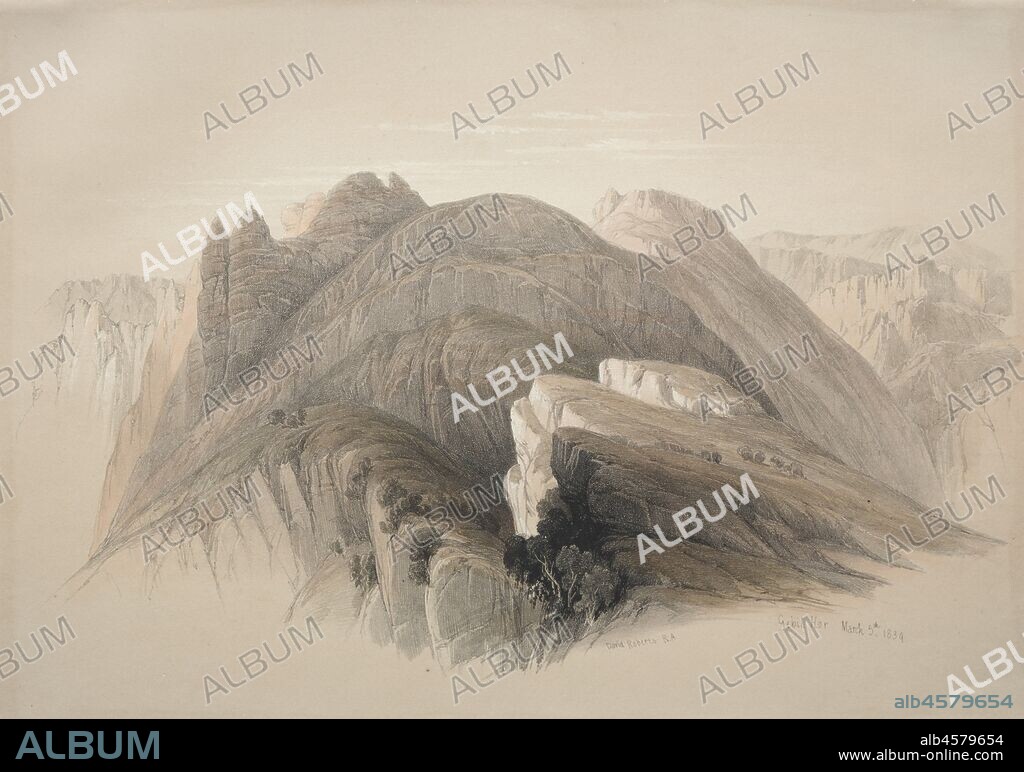 Gebil Hor. Mount Hor, from the Cliffs Encircling Petra, 1839.