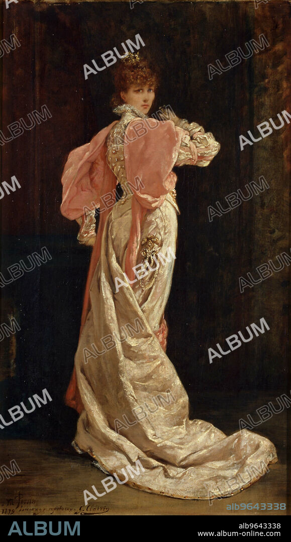 GEORGES CLAIRIN. Portrait of Sarah Bernhardt (1844-1923).