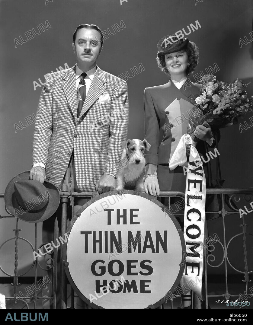 MYRNA LOY and WILLIAM POWELL in THE THIN MAN GOES HOME, 1944, directed by RICHARD THORPE. Copyright M.G.M.