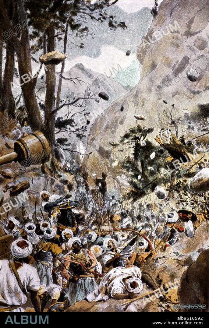 Battle of Covadonga, victory of the Asturian led by Don Pelayo on the Muslim army from Alqama in 722.