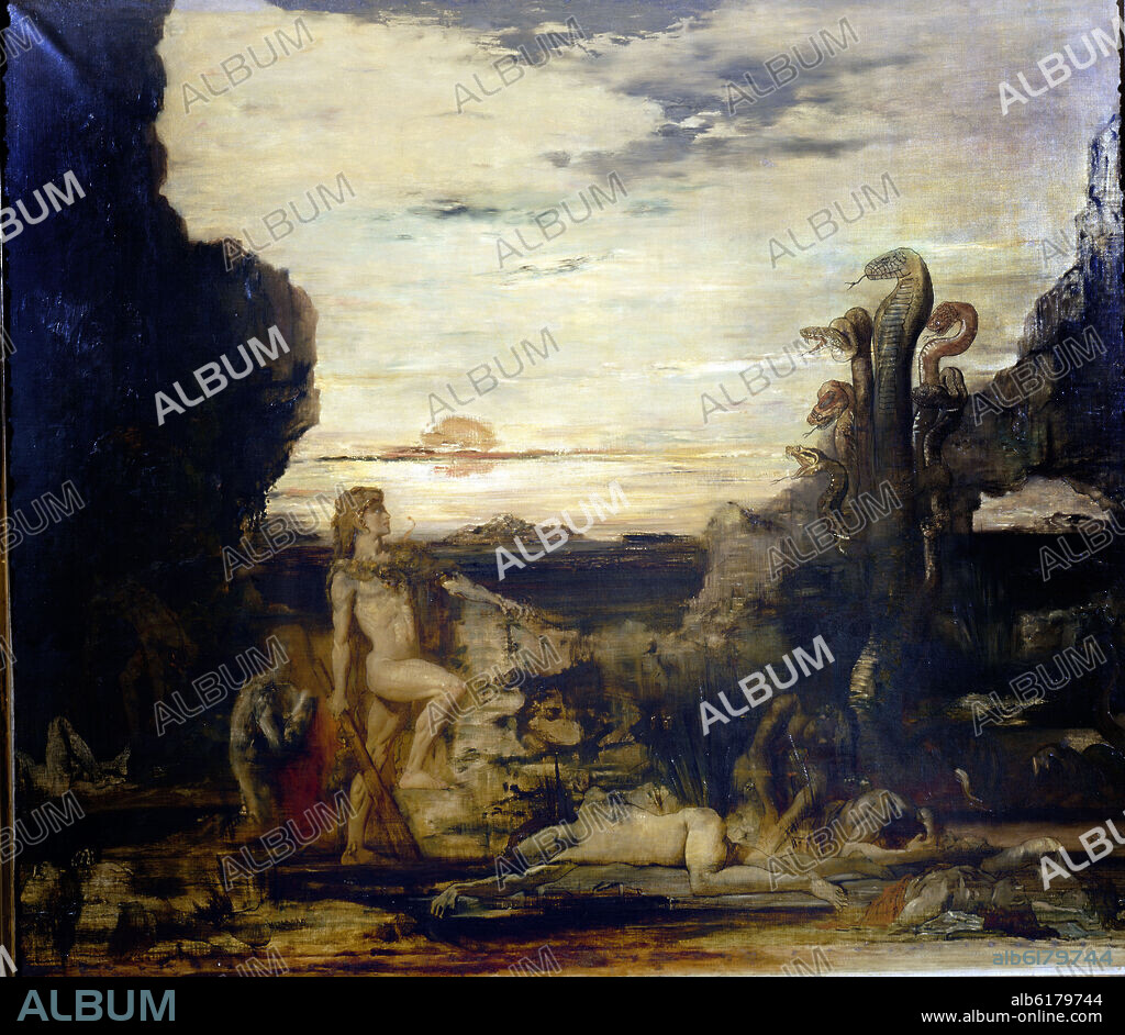 GUSTAVE MOREAU (1826-1898). HERCULES Y LA HIDRA DE LERNA - 1869-76 - O/L - SIMBOLISMO FRANCES.