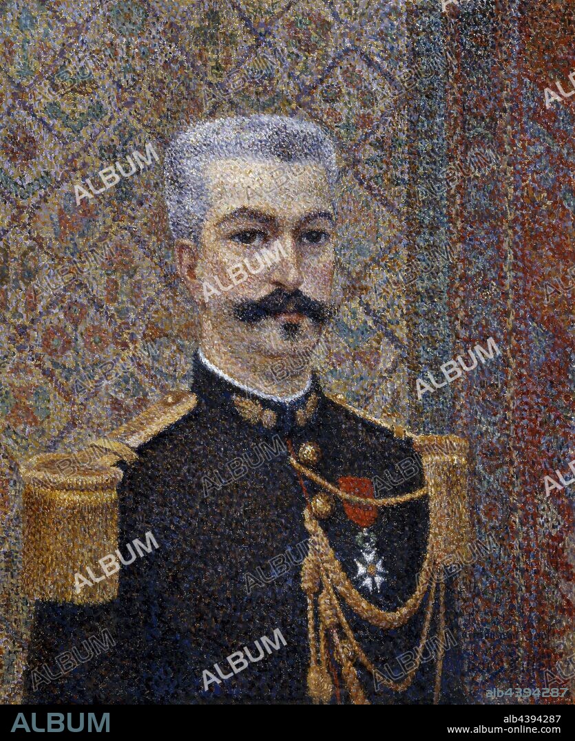Portrait of Monsieur Pool, Albert Dubois-Pillet (French, 1846-1890), 1887, oil on canvas, 21-5/8 x 18-1/8 in. (canvas) 9-1/4 x 25-1/2 x 2-7/16 in. (framed), inscribed, signed and dated in blue paint, l.r.: a mon ami Pool, Dubois-Pillet, 1887, European Painting and Sculpture 1800-1945.