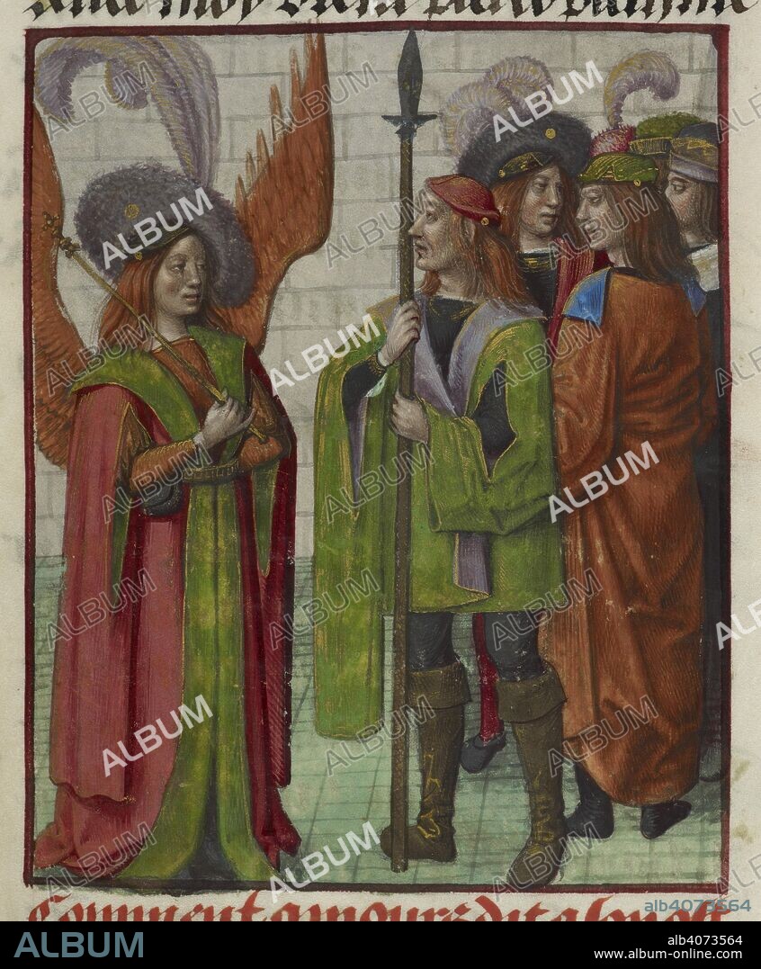 GUILLAUME DE LORRIS. Detail of a miniature of Amour (Love) and his army. Roman de la Rose. Netherlands, S. (Bruges). c. 1490-c. 1500. Source: Harley 4425 f.95. Language: French.