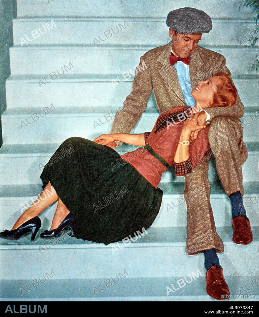 Film still of Stewart and June Allyson from 'The Glenn Miller Story'.