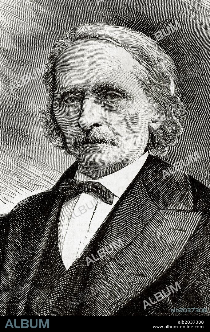 CESARE CANTU (1804-1895). Historiador y escritor italiano. Grabado en La Ilustración Española y Americana, 1879.