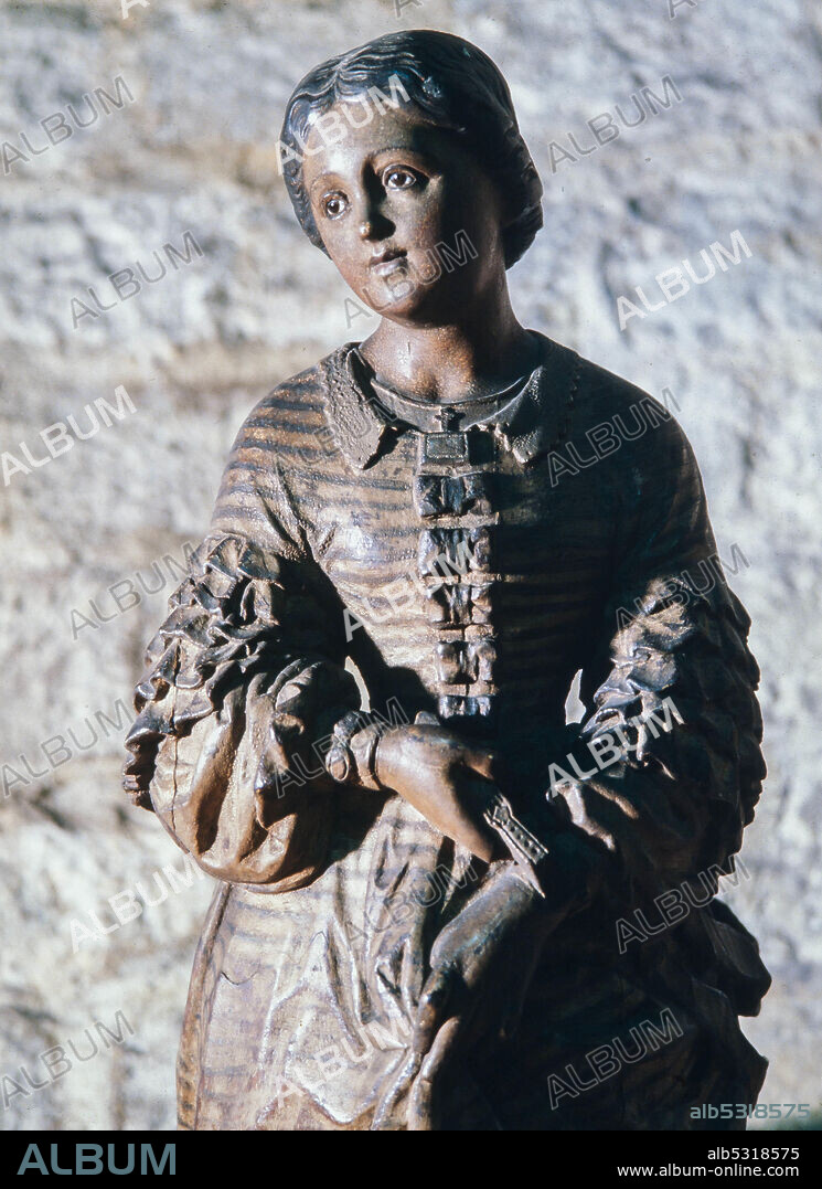 FRANCESC PASCUAL GRANES (S. XIX). Francesc Pascual Granés / Blanca Aurora, mascarón de proa, 1848, talla en madera policromada.