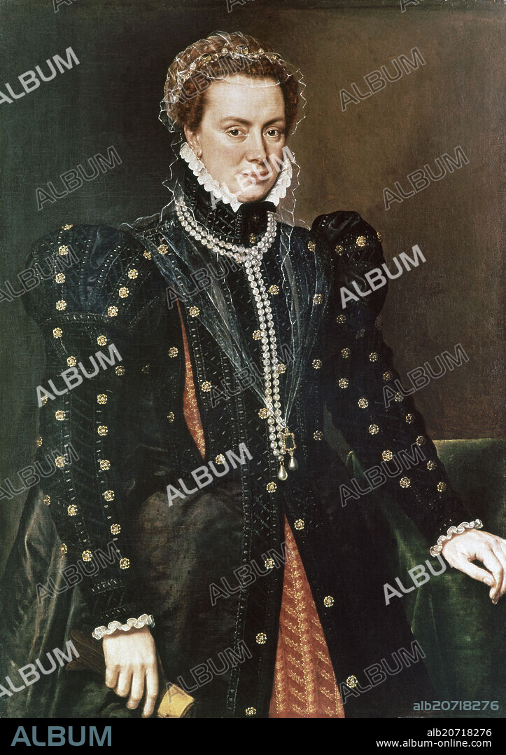 ANTONIO MORO (1519-1576). 'Portrait of Margaret of Parma, duchess of Parma and governor of the Netherlands', c. 1562, Oil on canvas.