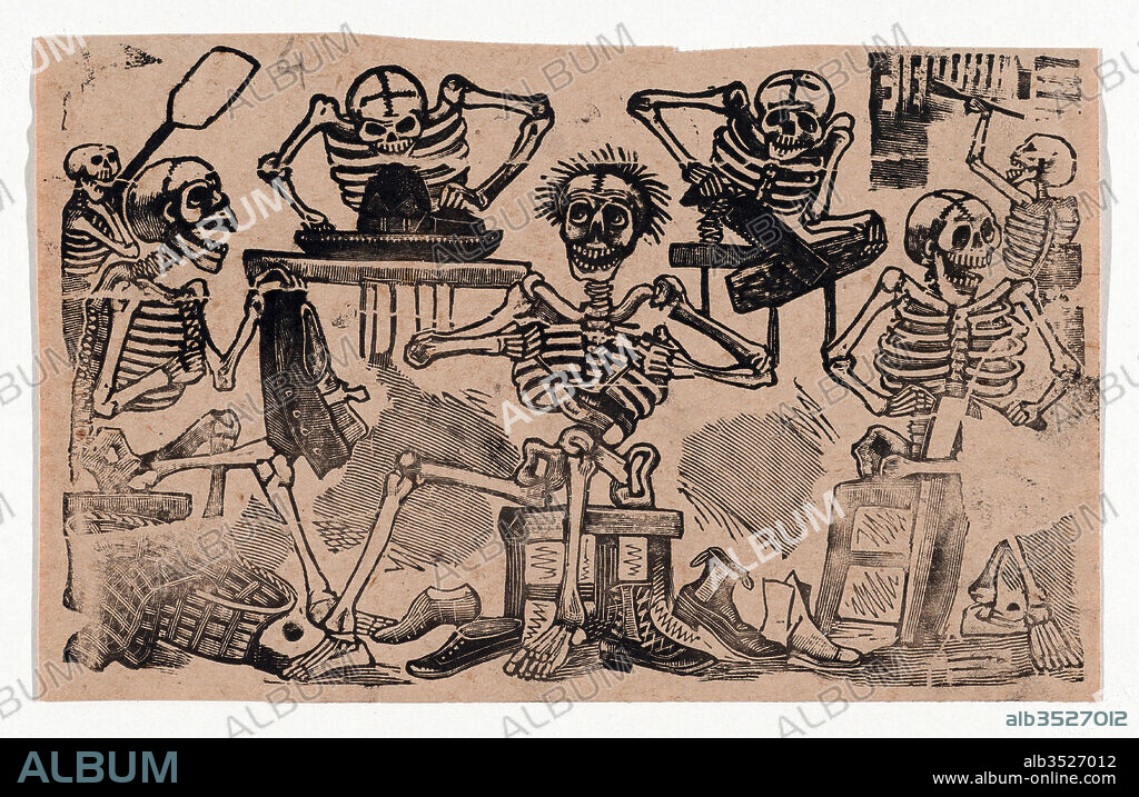 Drawings and Prints, Print, Skeletons as artisans, Artist, José Guadalupe Posada, Mexican, 1851–1913, Posada, José Guadalupe, 1851, 1913, ca. 1890–1910, 1885, 1895.