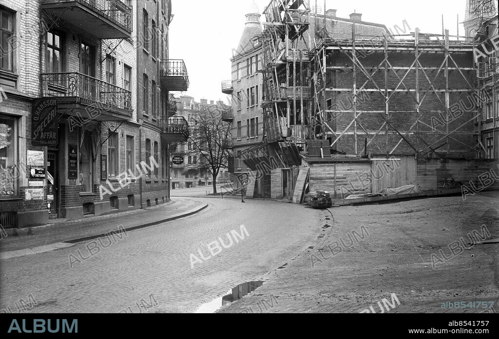 Göteborg 1928-11-28- Fjärde långgatan mot Nordhemsgatan *** Local Caption *** Krep KT 01081021-070.jpg. KAMERAREPORTAGE.