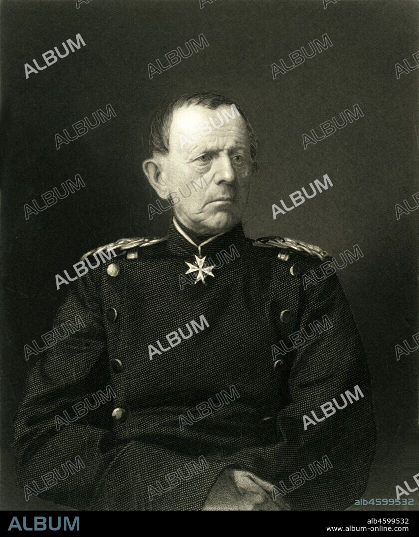 WILLIAM HOLL. 'General von Moltke', c1872. Portrait of German field marshal Helmuth von Moltke (1800-1891). The chief of staff of the Prussian Army for thirty years, he is regarded as the creator of a new, more modern method of directing armies in the field. From "The Franco-Prussian War: its causes, incidents and consequences", Volume I, by Captain H M Hozier. [William Mackenzie, London, 1872].
