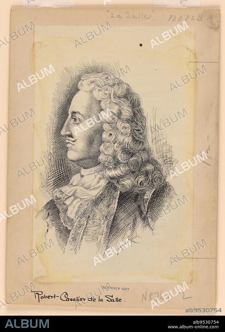 JACQUES REICH. Robert Cavelier Sieur De La Salle. ink on paper. Date: c. 1899-1920.