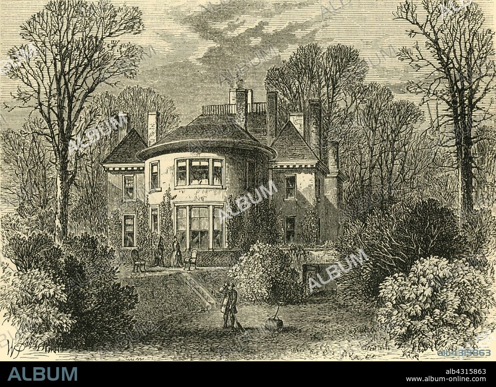'Rosslyn House', c1876. Rosslyn House, former property of Alexander Wedderburn, first Earl of Rosslyn, was sold in 1816 to an undertenant and  demolished c1896-1909.  From "Old and New London: A Narrative of Its History, Its People, and Its Places. The Western and Northern Studies", by Edward Walford. [Cassell, Petter, Galpin & Co., London, Paris & New York].