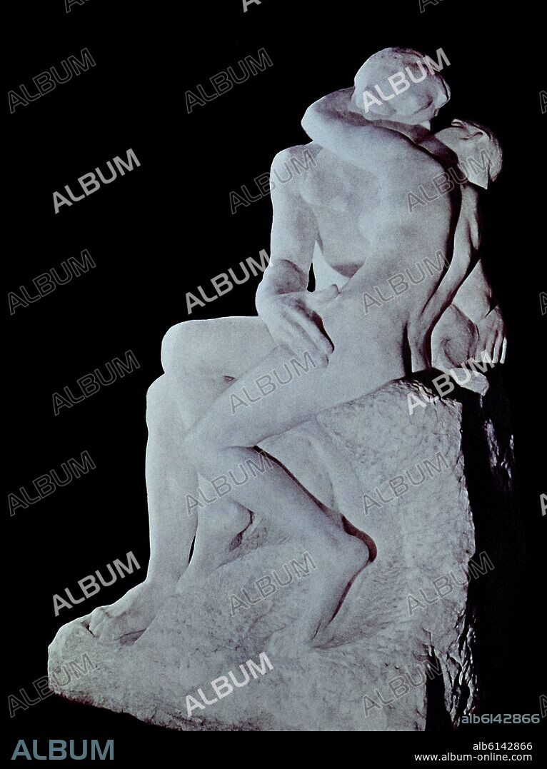 AUGUSTE RODIN (1840-1917). EL BESO - 1886 - ESCULTURA EN MARMOL - 190x120x115.