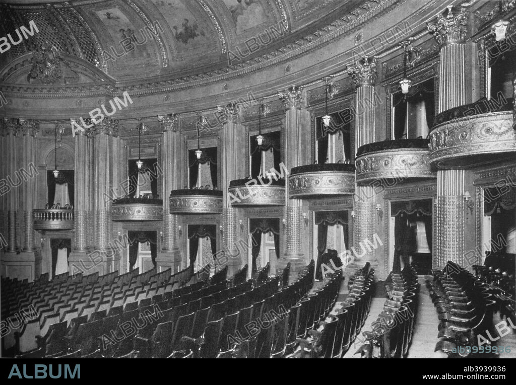 A successful and unusual treatment of boxes, Al Ringling Theatre, Baraboo, Wisconsin, 1925. Designed by architectural firm Rapp and Rapp, the Al Ringling Theatre opened in 1915. The theatre has staged various types of entertainment ranging from vaudeville to cinema to opera. From The Architectural Forum Volume XLII. [Rogers and Manson, New York, 1925].