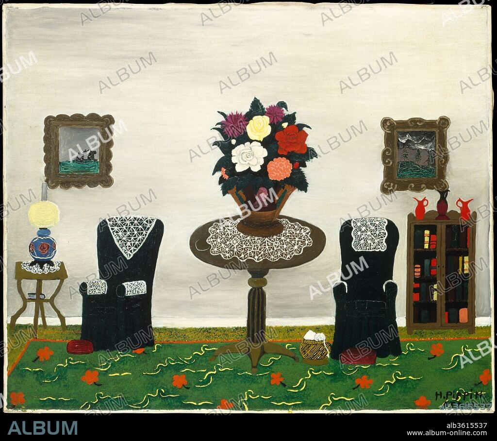 Victorian Interior II. Artist: Horace Pippin (American, West Chester, Pennsylvania 1888-1946 West Chester, Pennsylvania). Dimensions: 25 1/4 x 30 in. (64.1 x 76.2 cm). Date: 1945.