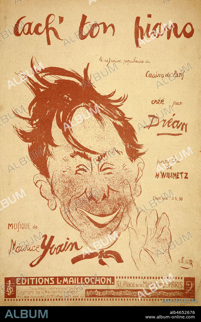 Livre de chant de Cach' ton piano chanson cree par Drean. Credit: Collection KHARBINE-TAPABOR.