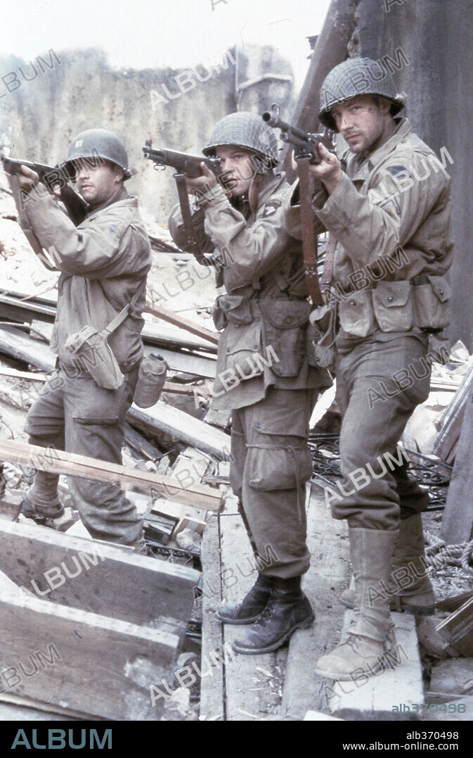 EDWARD BURNS, MATT DAMON y TOM HANKS en SALVAR AL SOLDADO RYAN, 1998 (SAVING PRIVATE RYAN), dirigida por STEVEN SPIELBERG. Copyright DREAMWORKS.