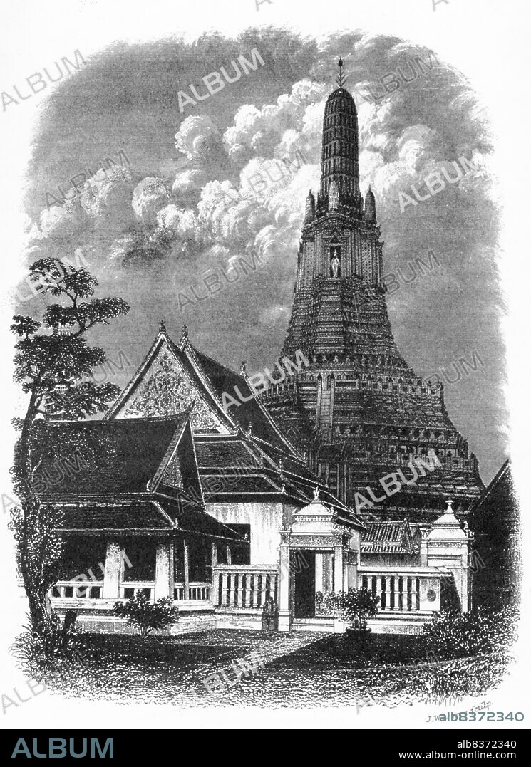 Wat Arun Rajwararam (Temple of the Dawn), full name Wat Arunratchawararam Ratchaworamahawihan, is a Thai Buddhist temple on the Thonburi west bank side of the Chao Phraya River in Bangkok. It is named after Aruna, the Indian God of Dawn. A monastery has stood here since the Ayutthayan period (1351 - 1767), but the temple's outstanding feature, the Khmer-style central prang, was not begun until 1809, during the reign of King Buddha Loetla Nabhalai (Rama II).