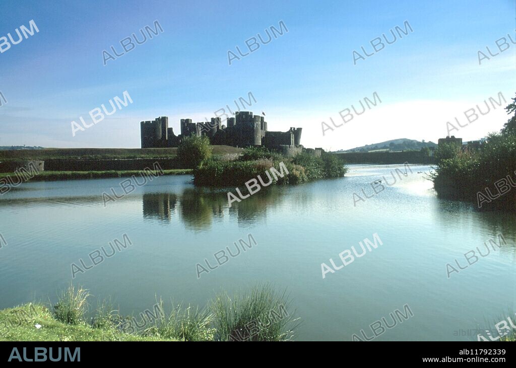 Caerphilly Castle, South Wales: the ramparts were said to be haunted by a Green lady ghost.