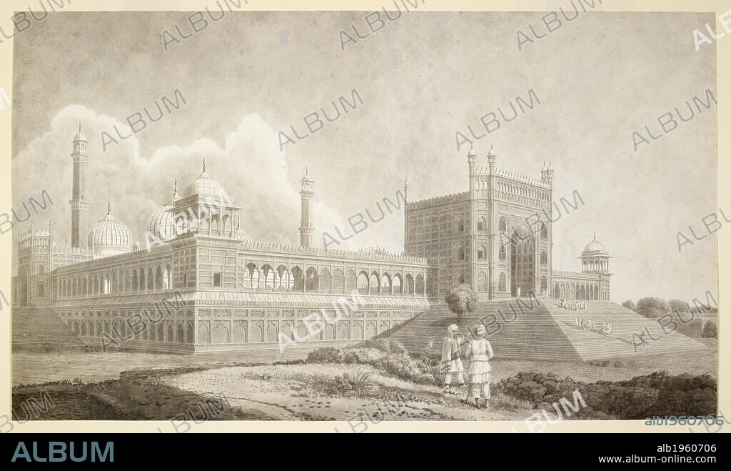 The Jami Masjid, Delhi. Jama Masjid of Delhi is one of the largest mosques in India. 1786. Wash; 15.5 by 26 ins. Inscribed on back: â€˜The Jumma Musjid at Delhi. 1786.â€™. Source: WD 2419.