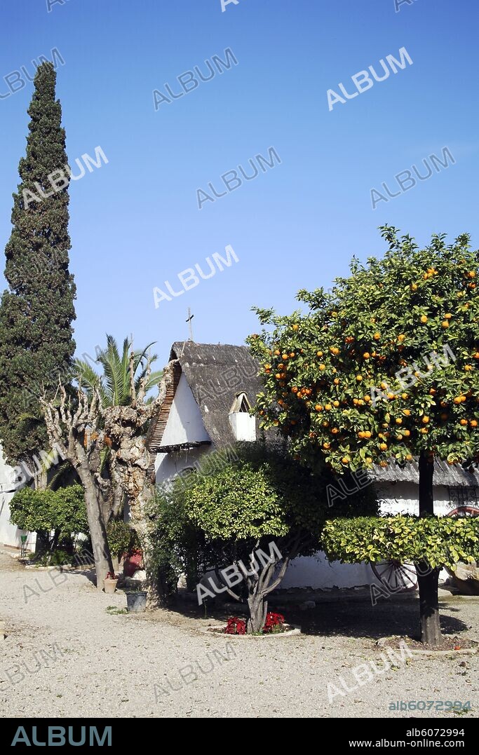 Alcantarilla; barraca / patio en el Museo de la Huerta.