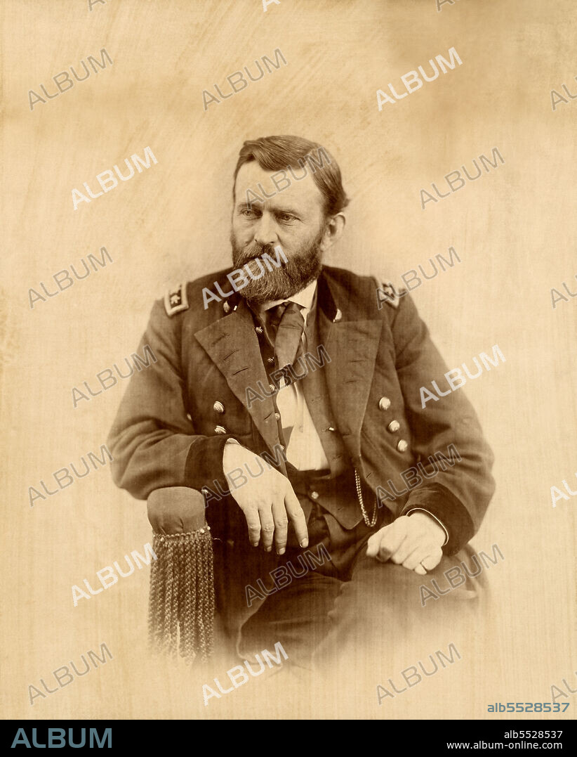 Ulysses S. Grant (1822-85), 18th President of the United States 1869-77, General of Union Army during American Civil War, Half-Length Portrait, Alexander Gardner, 1864.