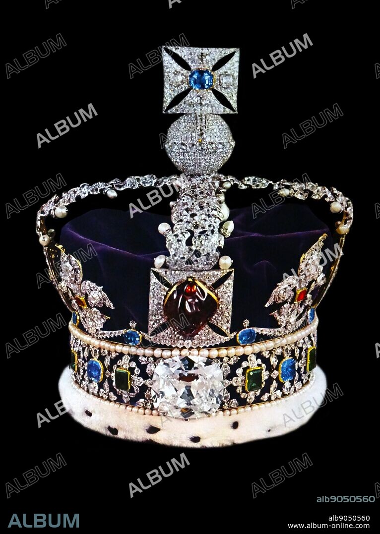 The Imperial State Crown, encrusted with precious stones and made for Queen Victoria's coronation in 1838. From The Island Race, a 20th century book that covers the history of the British Isles from the pre-Roman times to the Victorian era. Written by Sir Winston Churchill and abridged by Timothy Baker.