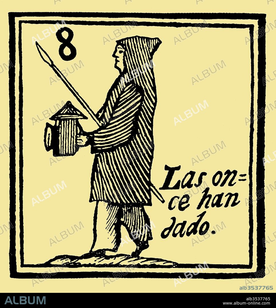 Artes y oficios de Barcelona. Vendedores ambulantes voceros. Baladrers. El sereno.