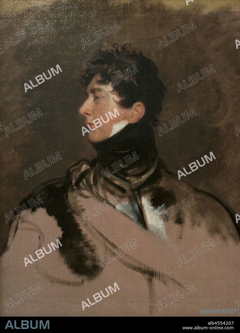 SIR THOMAS LAWRENCE (1769-1830). BRITISH PAINTER.. Jorge IV (1762-1830). Rey del Reino Unido. Retrato como Príncipe de Gales, por Sir Thomas Lawrence (1769-1830). Óleo sobre lienzo (91,4 x 71,1 cm), h. 1814. National Portrait Gallery. Londres. Inglaterra.