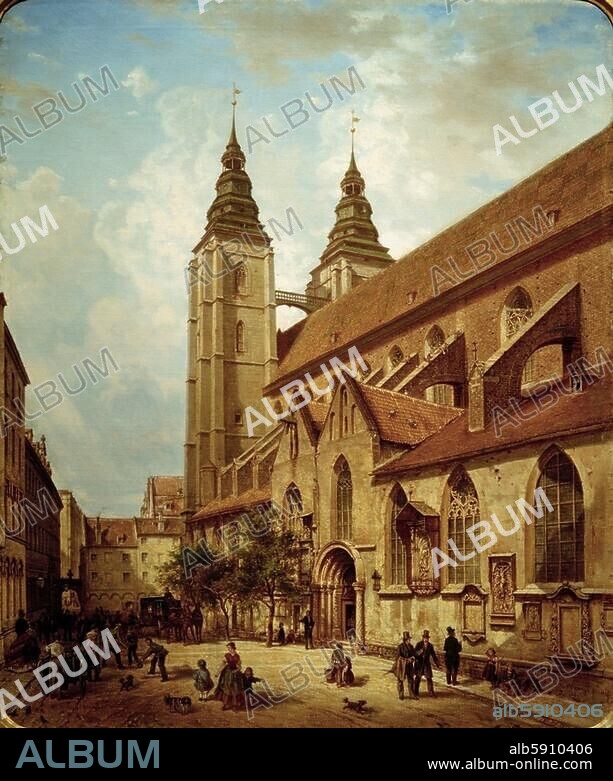 ADALBERT WÖLFL. Breslau, St. Maria-Magdalenen-Kirche (14. Jh.). - "St. Maria Magdalena in Breslau". Gemälde, 1867, von Adalbert Woelfl. (1823-1896). Öl auf Leinwand, 102 × 85 cm. Inv. Nr. VIII-2659. Breslau, Muzeum Narodowe.