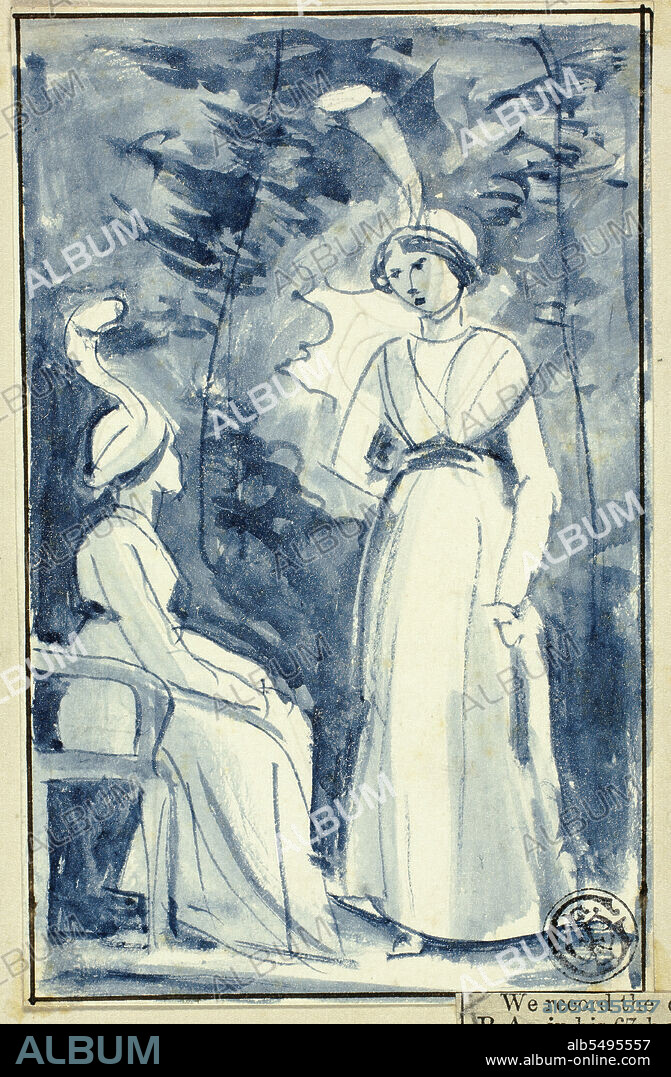WILLIAM EDWARD FROST. Two Women in Late 18th Century Dress, n.d.