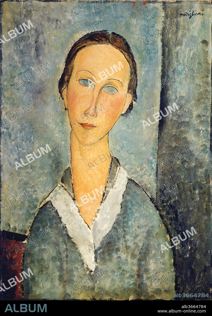 Girl in a Sailor's Blouse. Artist: Amedeo Modigliani (Italian, Livorno 1884-1920 Paris). Dimensions: 25 3/4 × 18 1/4 in. (65.4 × 46.4 cm). Date: 1918.
From March 1918 until May 1919 the ailing Modigliani lived in the south of France-mainly in Nice-to recuperate in the healthy climate. Lacking his usual coterie of friends, he employed local young servants, shopgirls, and children as models.