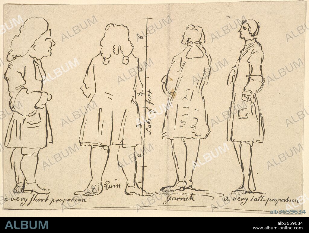 Sketches of Quin and Garrick. Artist: After William Hogarth (British, London 1697-1764 London). Dimensions: sheet: 4 13/16 x 7 in. (12.2 x 17.8 cm). Publisher: Robert Laurie & James Whittle (London). Date: May 12, 1797.