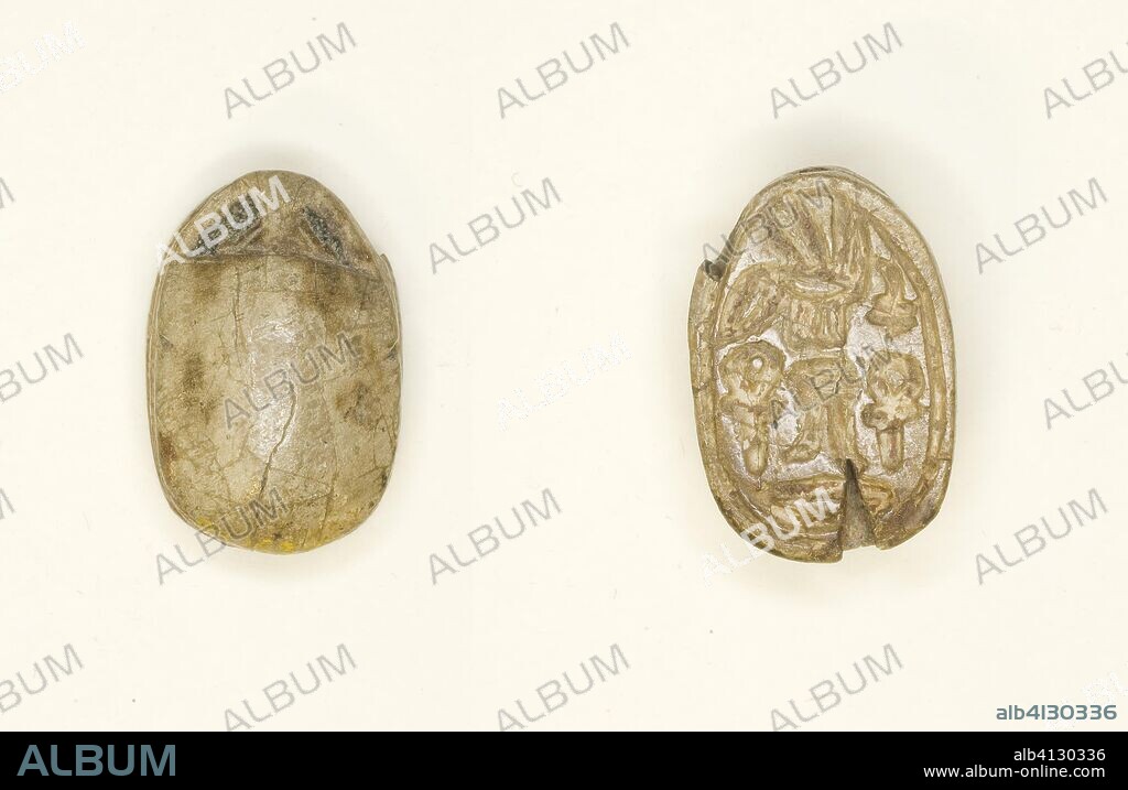 ANCIENT EGYPTIAN. Scarab: Hieroglyphs (nsw-bity, Dd, anx, nb). Egyptian. Date: 1985 BC-1650 BC. Dimensions: 1.6 × 1.1 × 0.6 cm (5/8 × 7/16 × 1/4 in.). Steatite. Origin: Egypt.