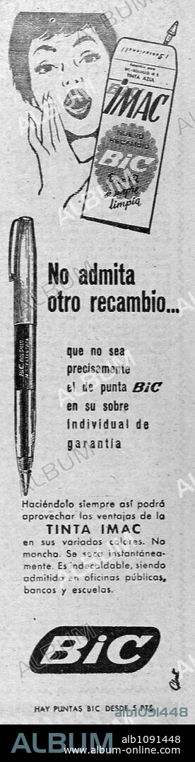 Anuncio prensa "Bic". Años 50.