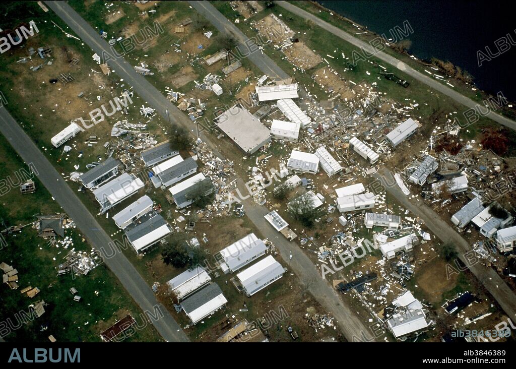 Folly Beach in South Carolina showing damage from Hurricane Hugo.