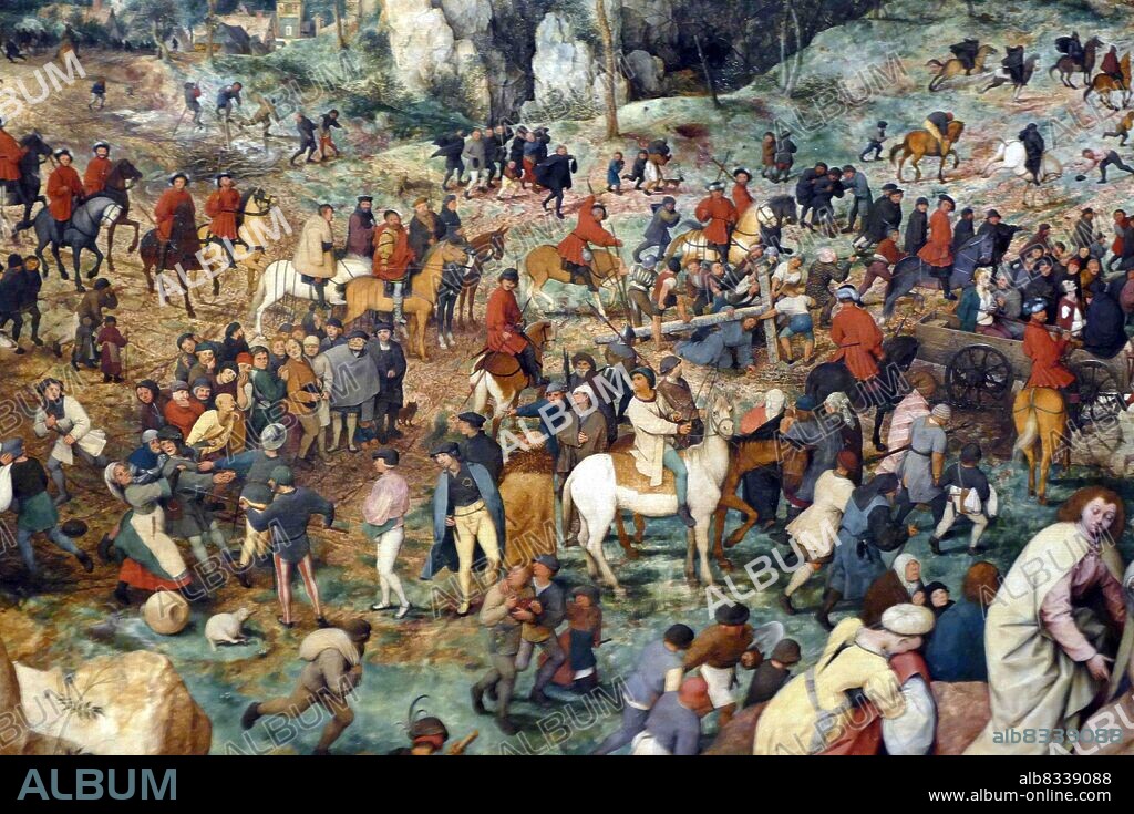 The Procession to Cavalry, 1564, by Pieter Bruegel. Pieter Bruegel (also Brueghel or Breughel) the Elder (c. 1525-1530 - 9 September 1569) was the most significant artist of Dutch and Flemish Renaissance painting, a painter and printmaker, known for his landscapes and peasant scenes.