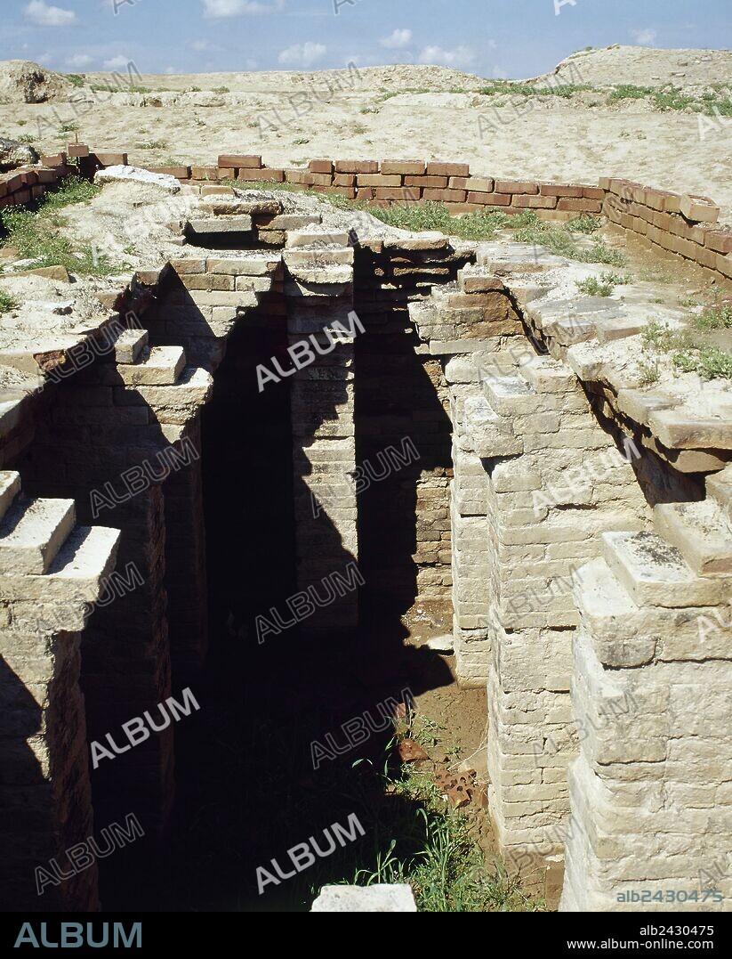 Syria. Mari. Remains of the ancient city founded in 2900 BC. (Picture taken before the Syrian Civil War).