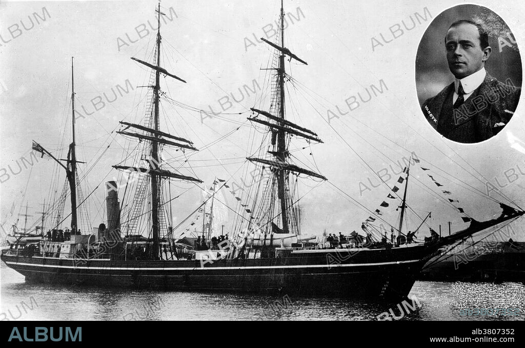 South Polar Expedition. Captain Scott and his exploration ship: Terra Nova circa 1910 and circa 1915. Robert Falcon Scott (June 6, 1868 - March 29, 1912) was a Royal Navy officer and explorer who led two expeditions to the Antarctic regions: the Discovery Expedition, 1901-04, and the ill-fated Terra Nova Expedition, 1910-13. During this second venture, Scott led a party of five which reached the South Pole on January 17, 1912, only to find that they had been preceded by Roald Amundsen's Norwegian expedition. On their return journey, Scott and his four comrades all perished from a combination of exhaustion, starvation and extreme cold. He was 43 years old. Following the news of his death, Scott became an iconic British hero, a status maintained for more than 50 years and reflected by the many permanent memorials erected across the nation. In the closing decades of the 20th century, the legend was reassessed as attention focused on the causes of the disaster that ended his and his comrades' lives, and the extent of Scott's personal culpability.