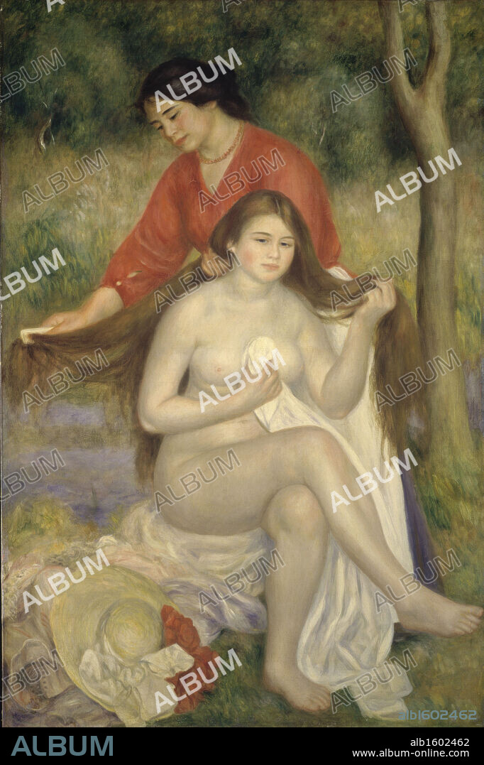 Bather & Maid  ( La Toilette )  c. 1900  Pierre Auguste Renoir (1841-1919/French)  Oil on canvas  Barnes Foundation, Merion, Pennsylvania.